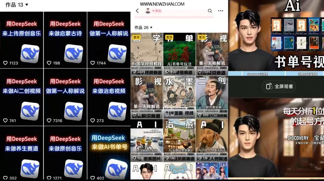 Deep seek项目拆解+卡通数字人25年4月新玩法日引200+创业粉十分钟一条混剪日稳定四位数变现！